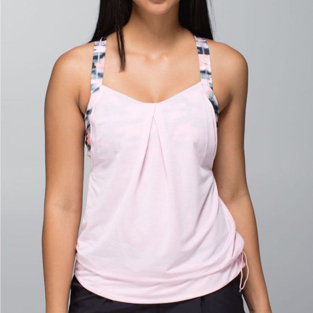 Lululemon Lululemon rest less tank. Heathered, barely pink/wamo camo - EUC